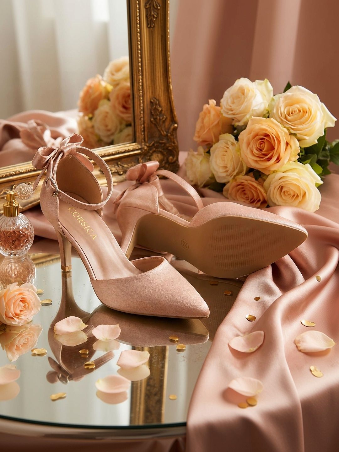 CORSICA CORSICA Embellished Ethnic Stiletto Peep Toes with Bows