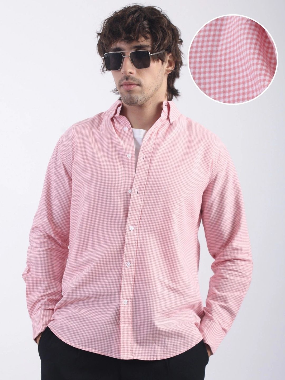 Maniac Men Comfort Mini Checks Casual Shirt