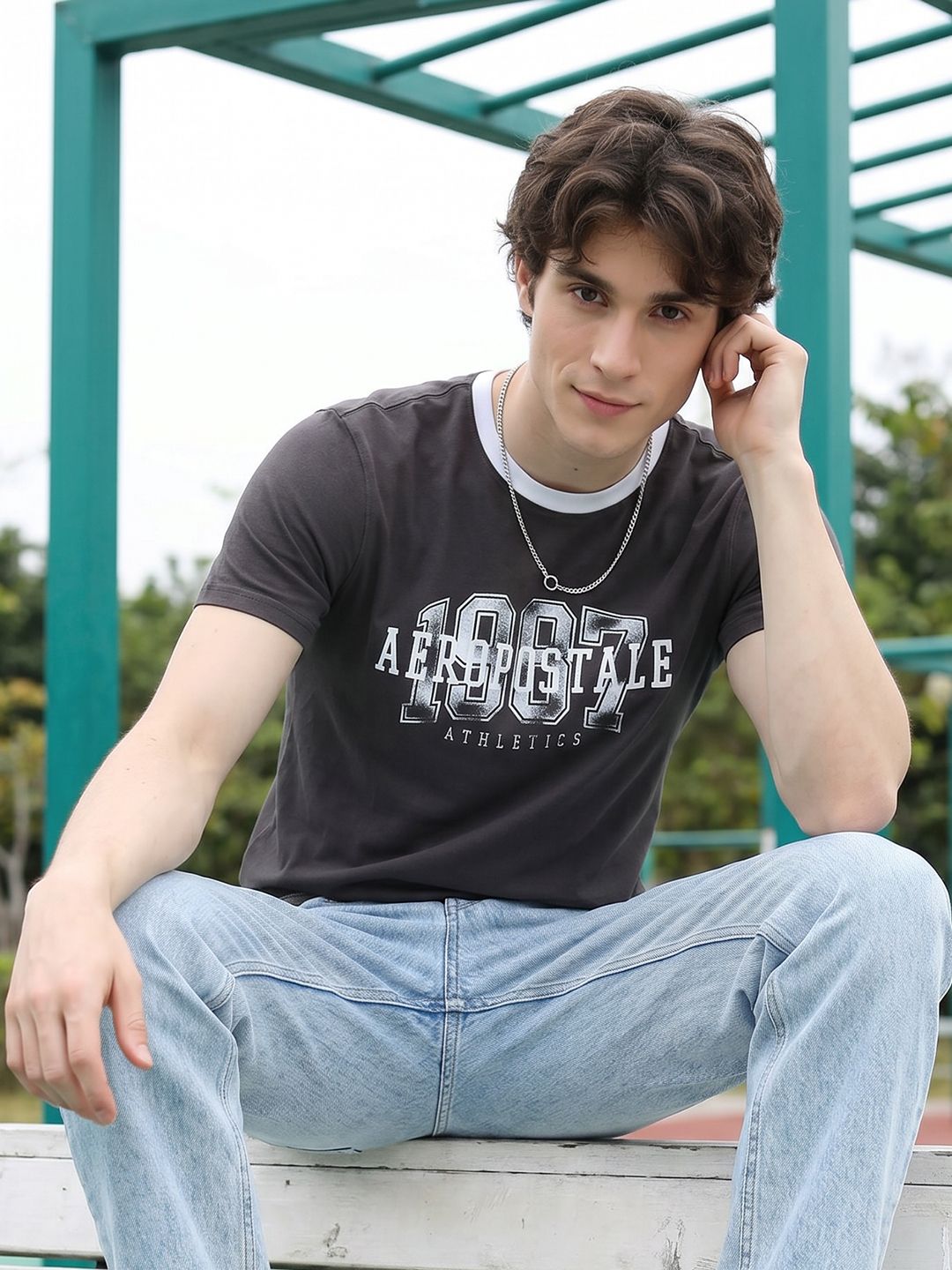 Aeropostale Typography Printed Pure Cotton T-shirt