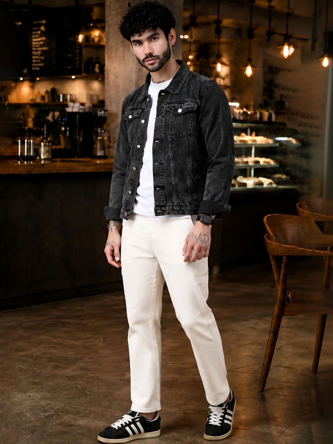 LINARIA Men Washed Outdoor Denim Jacket
