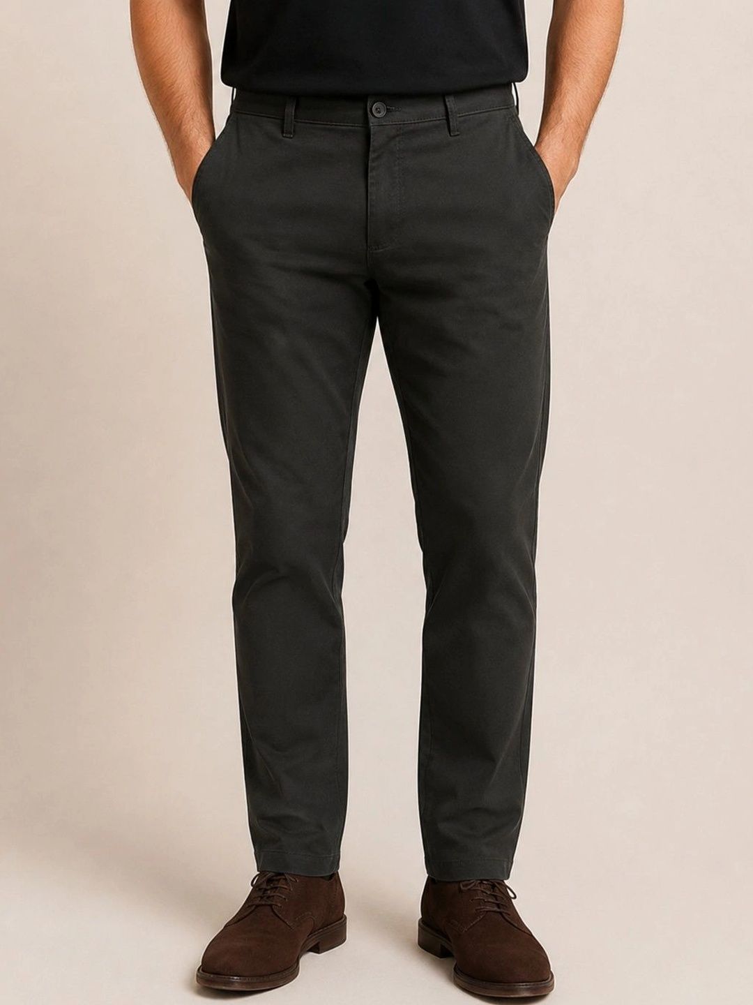 XENOR Men Slim Fit Pleated Trousers