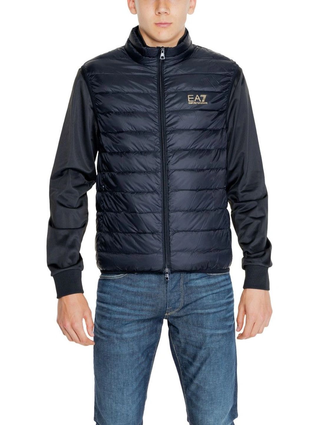 EA7 Emporio Armani Black Mock Collar Jacket