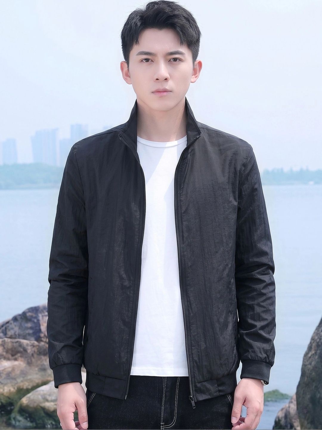 StyleCast x Revolte Men Lightweight Outdoor Bomber Jacket
