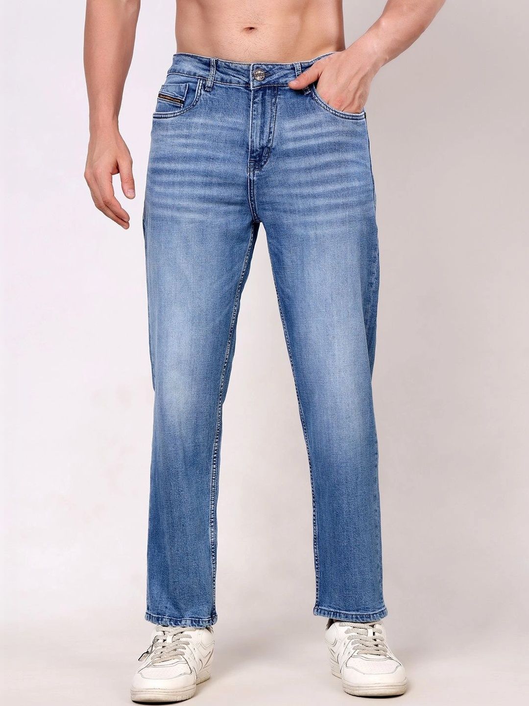 Stylox Relaxed Fit Stretchable Mid-Rise Denim Jeans for Men