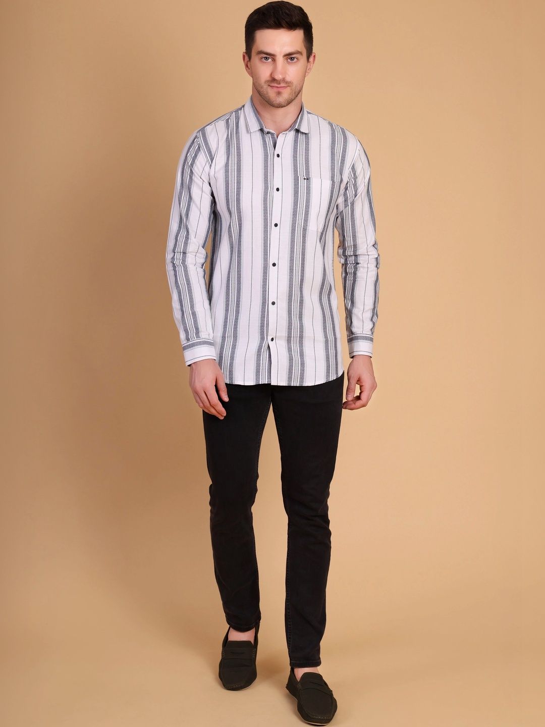 starrer Men Comfort Striped Casual Shirt