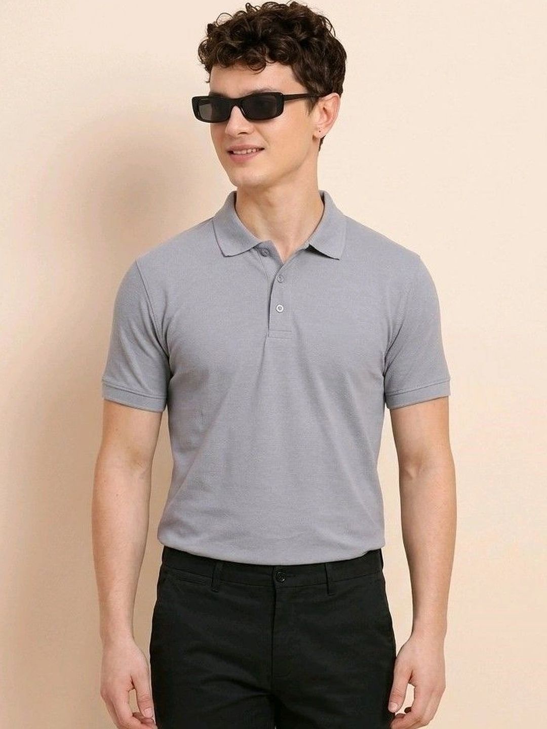 Roadster Men Polo Collar T-shirt