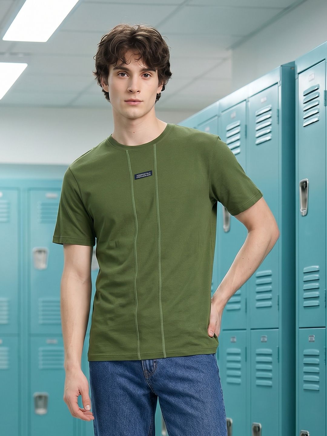 Aeropostale Contrast Stitch Pure Cotton T-shirt
