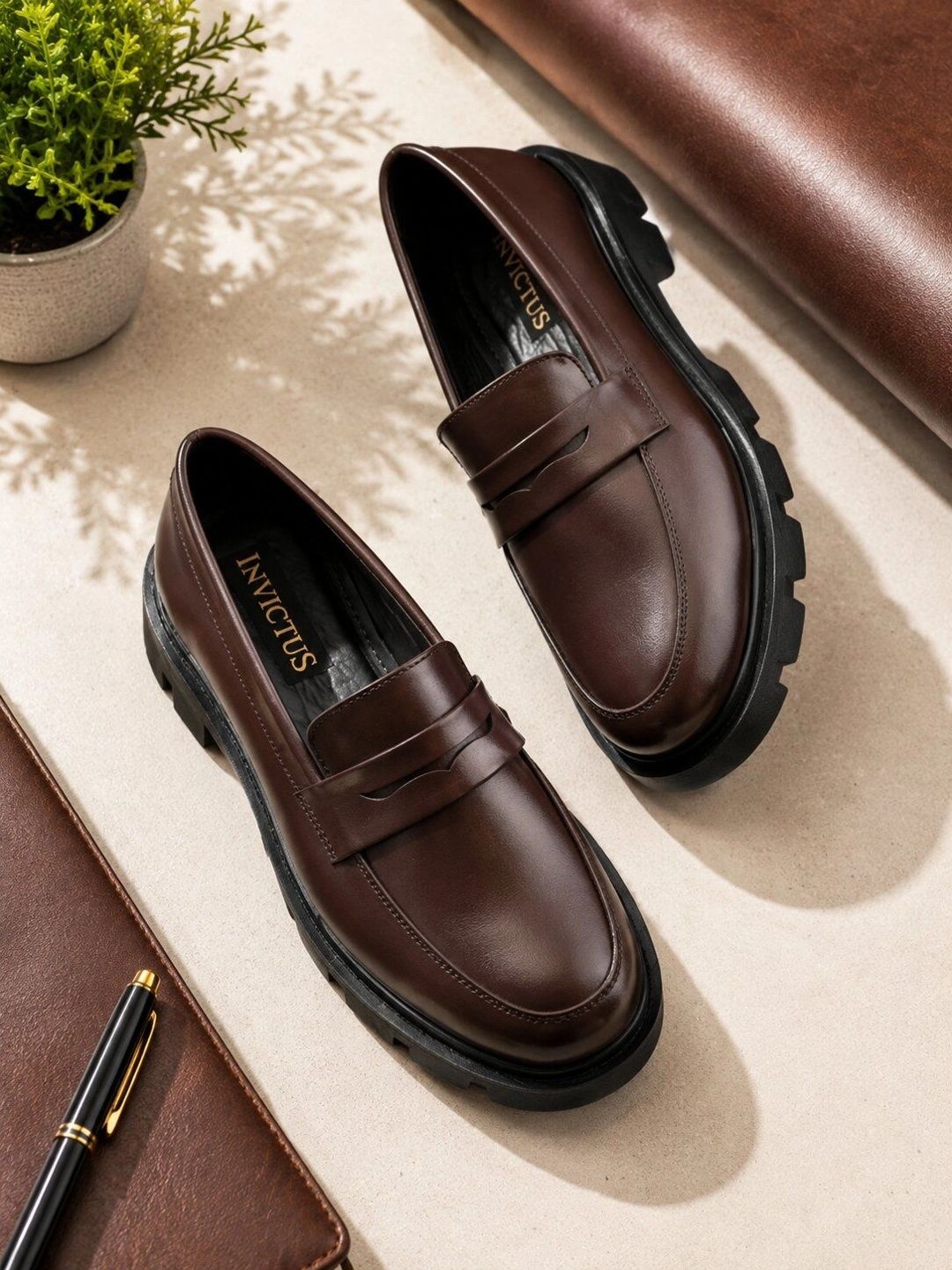 INVICTUS Men Round Toe Slip-On Formal  Loafers