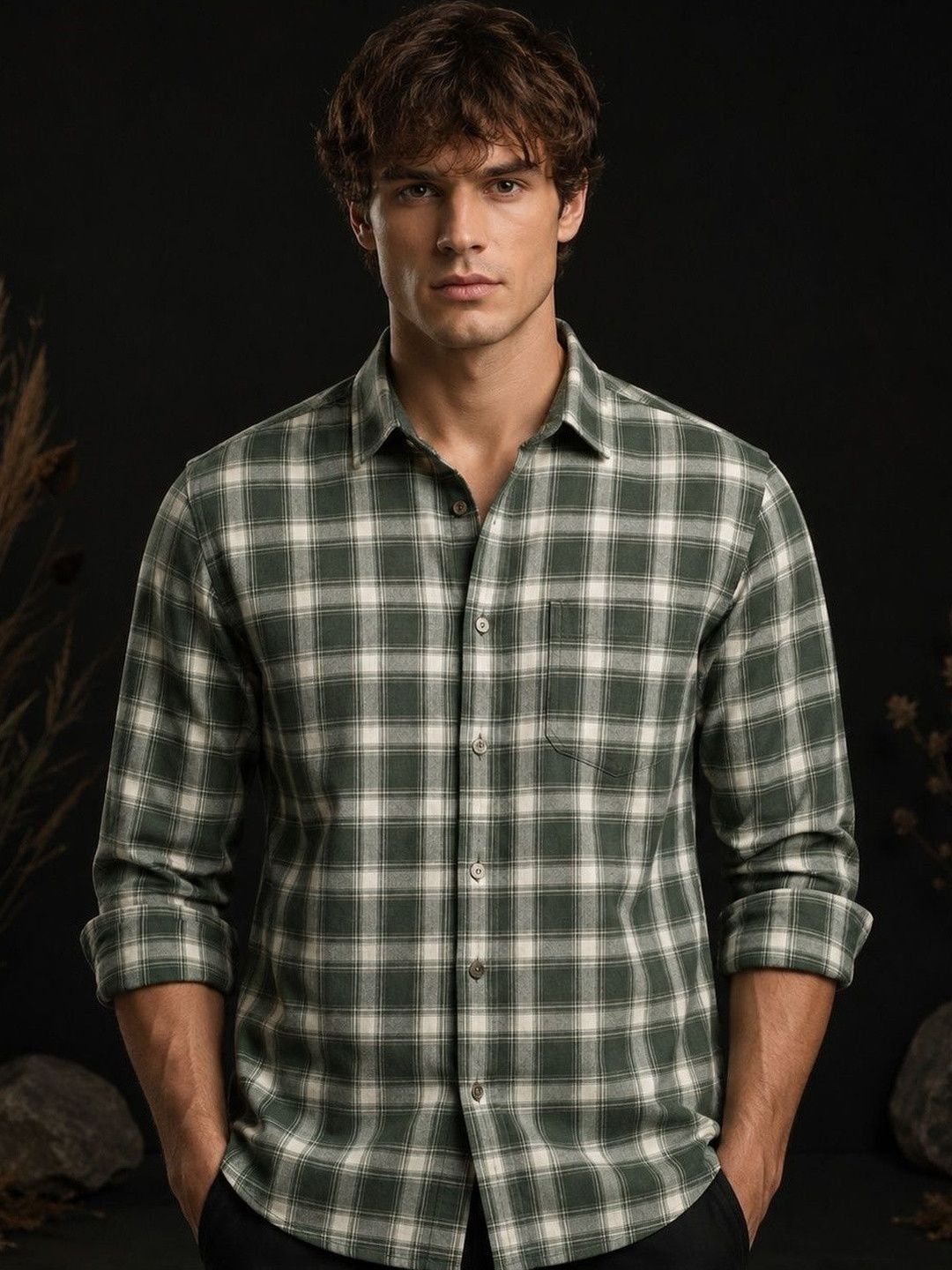 SZN Men Checked Regular Fit Casual Shirt