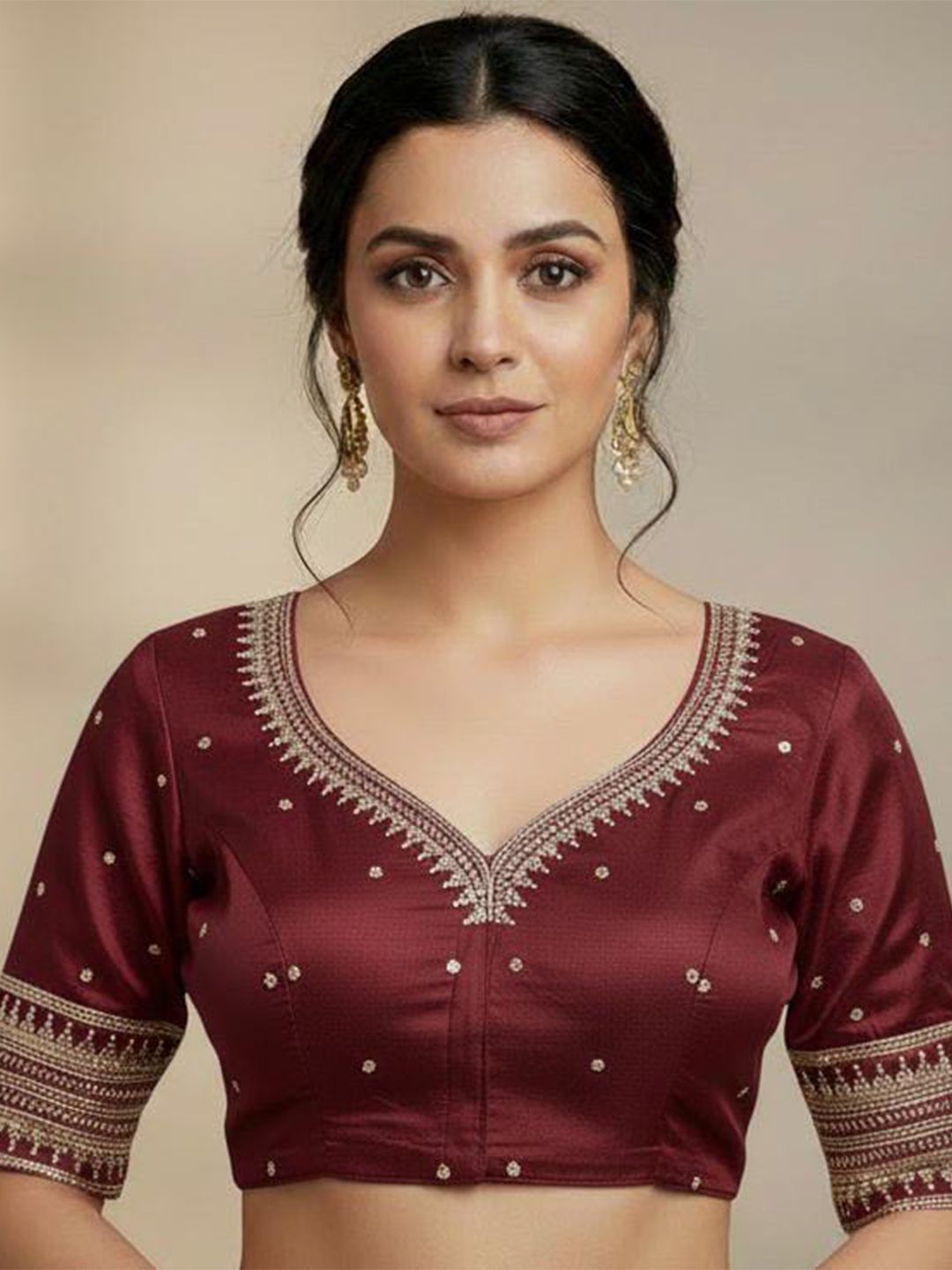Apexaura Silk Embroidered Zari Saree Blouse