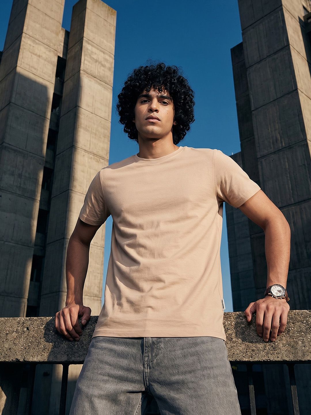 The Roadster Life Co. Round Neck Pure Cotton T-shirt
