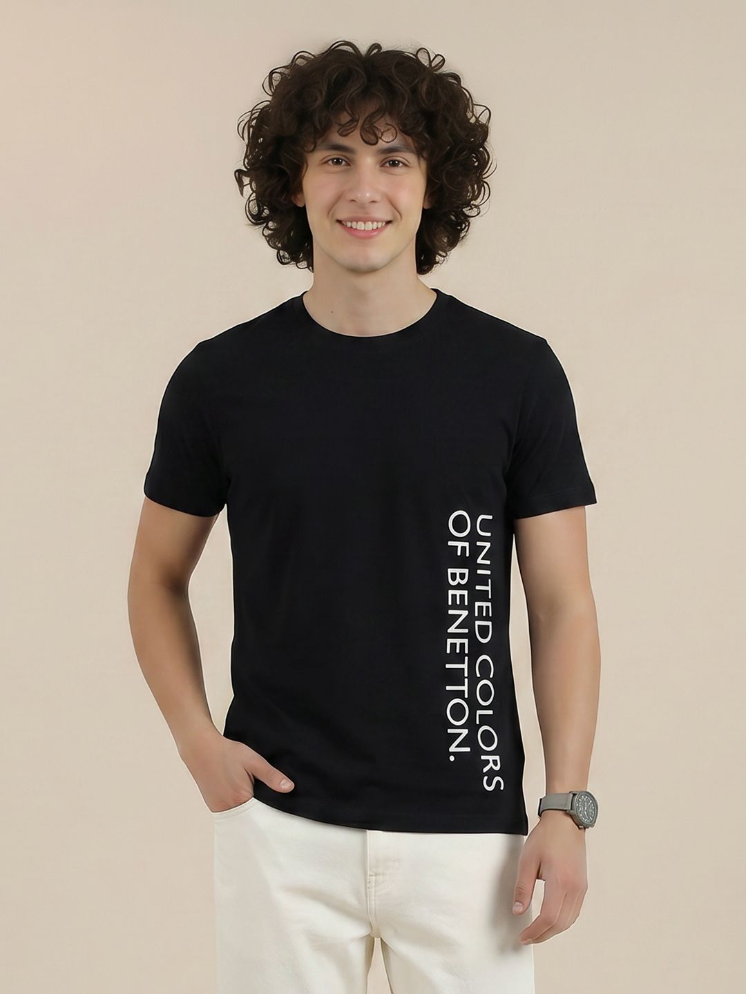 United Colors of Benetton Brand Logo Printed T-shirt