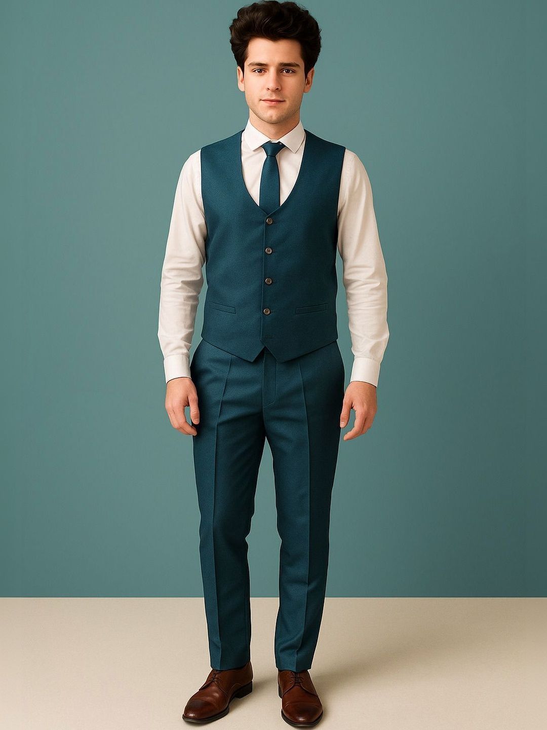 Rajkuwar Self Design Notched Lapel Single Breasted Five-Piece Suit