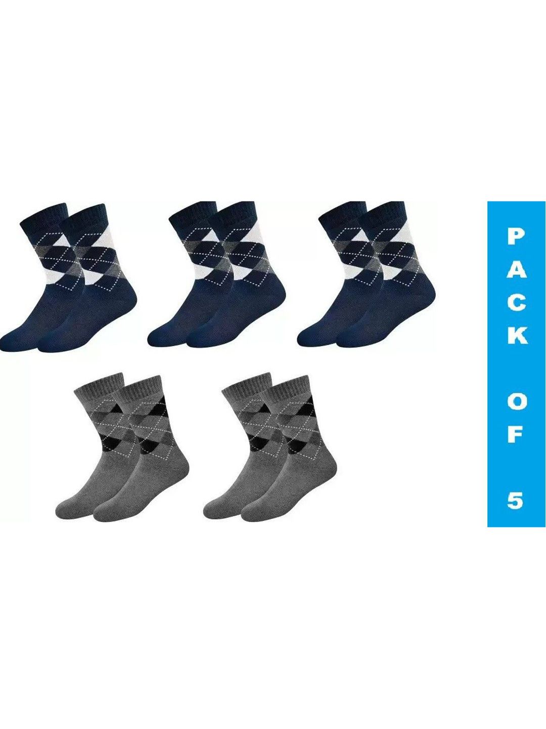 Faton Men Pack of 4 Cotton Patterned Calf Length Socks