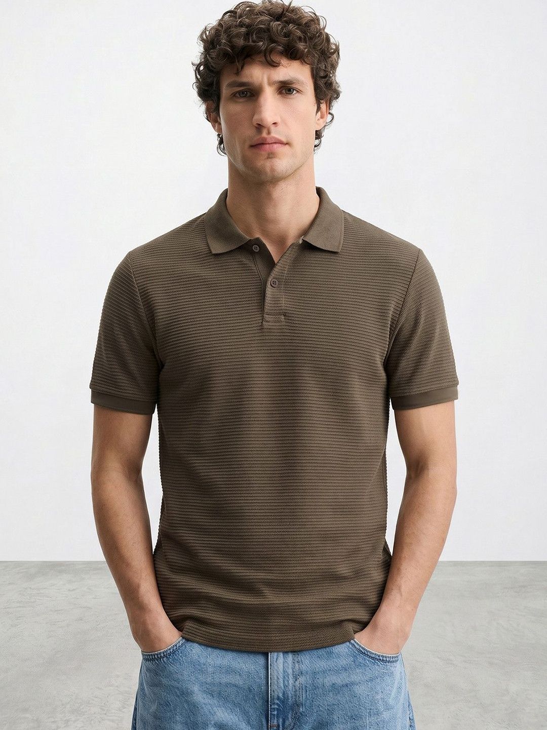 R&B Men Polo Collar T-shirt