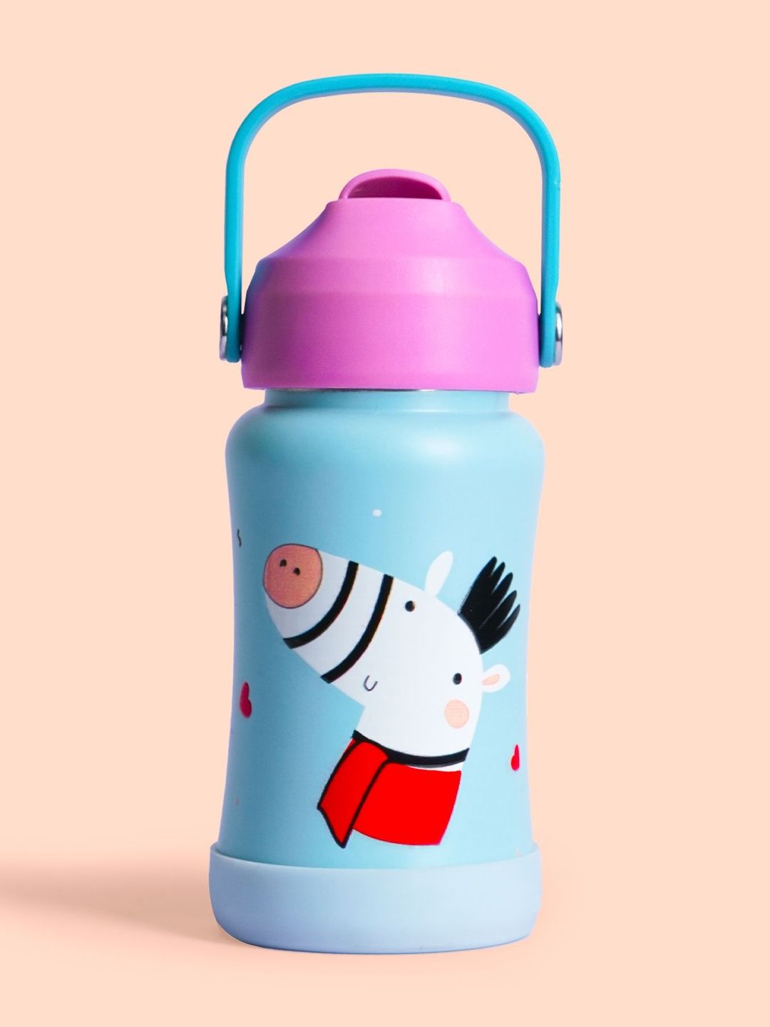 Rabitat Blue & Pink Single Stainless Steel Cartoon Characters Water Bottle