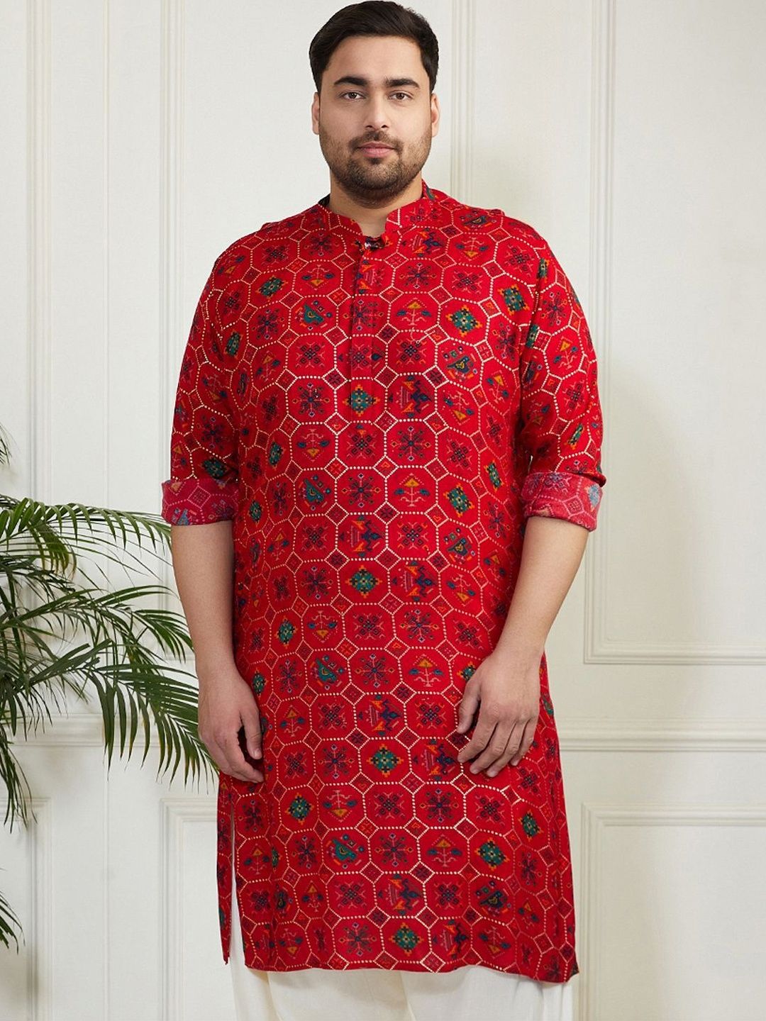 VASTRAMAY Men Geometric Printed Kurta