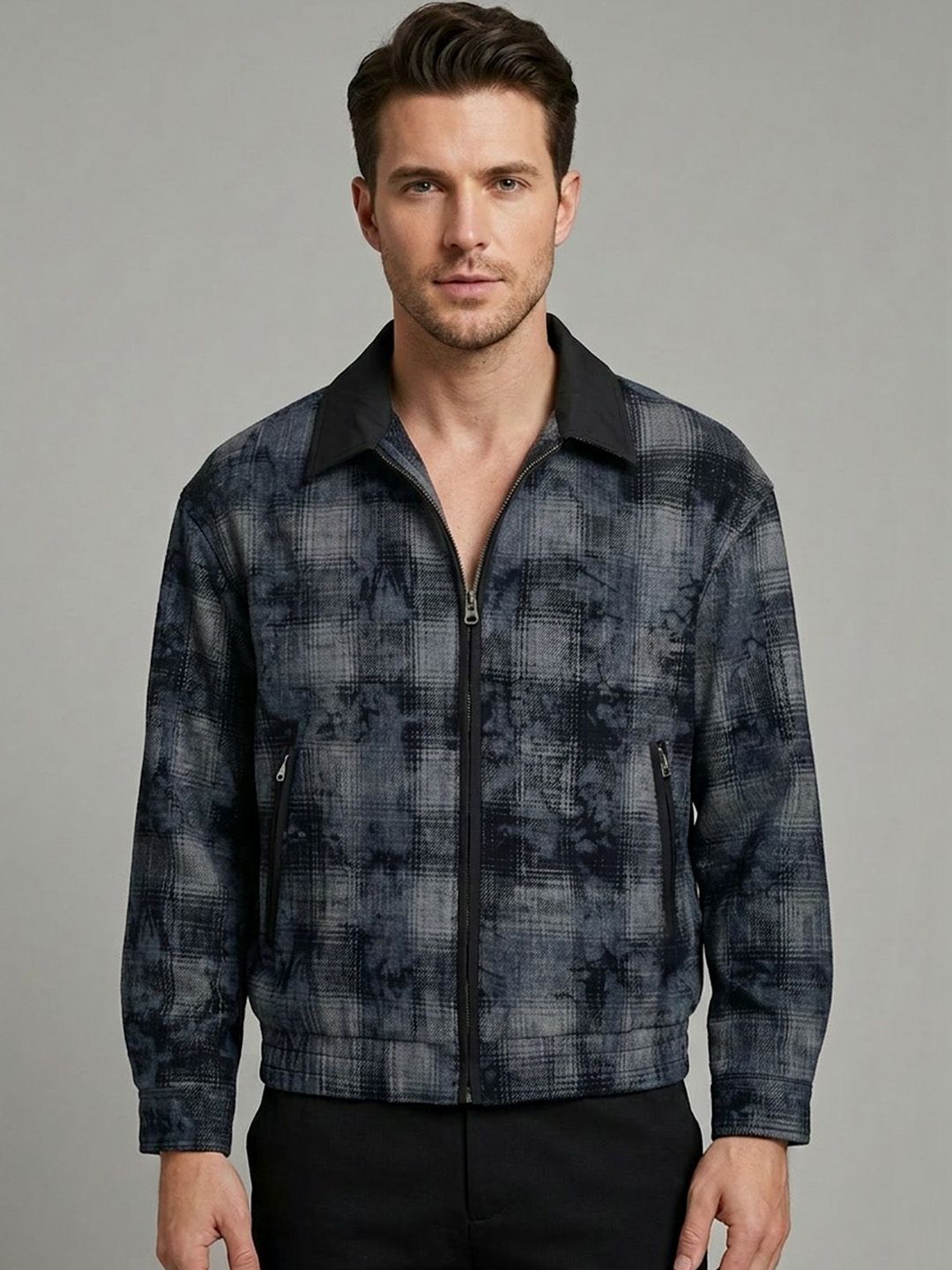 ODETTE Men Checked Woven Jacket