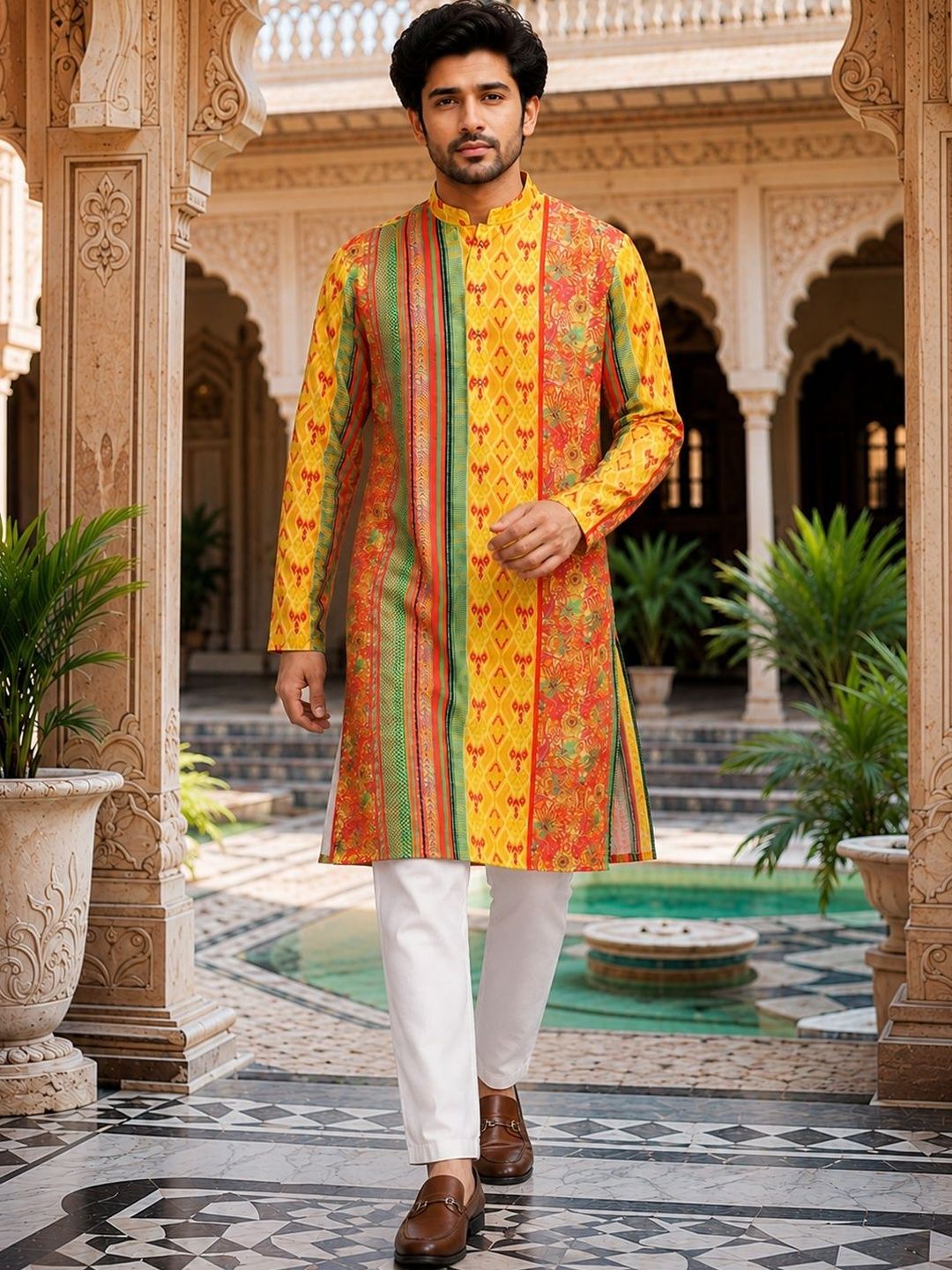 House of Pataudi Printed Cotton Kurta