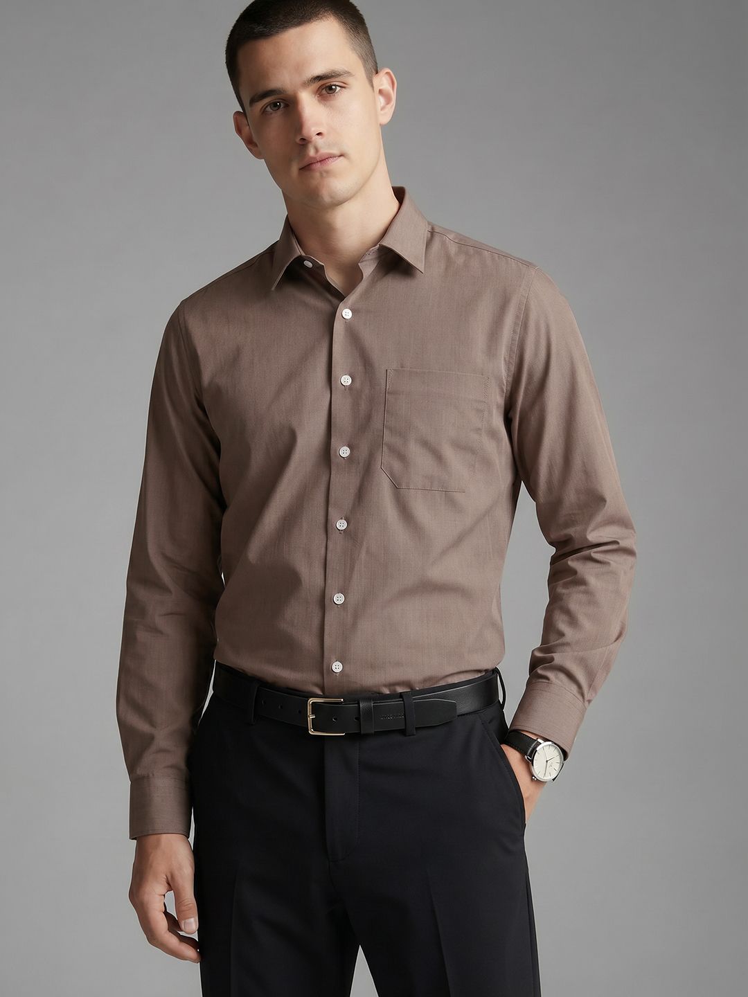 Spread Collar Formal Shirt Louis Philippe Men Slim Fit Full Sleeve Formal Shirt with All Day Comfort Style