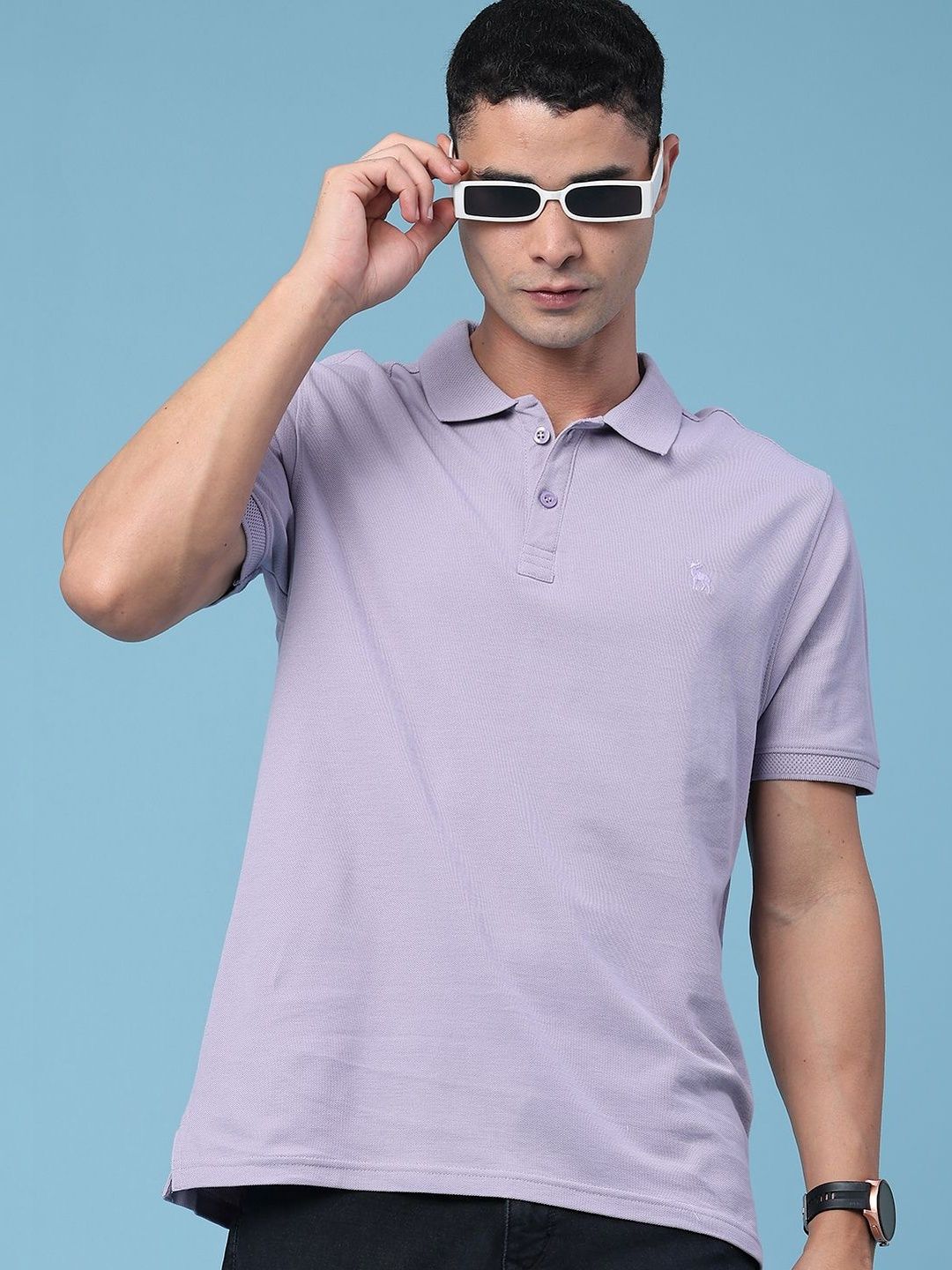 V-Mart Men Brand Logo Polo Collar T-shirt