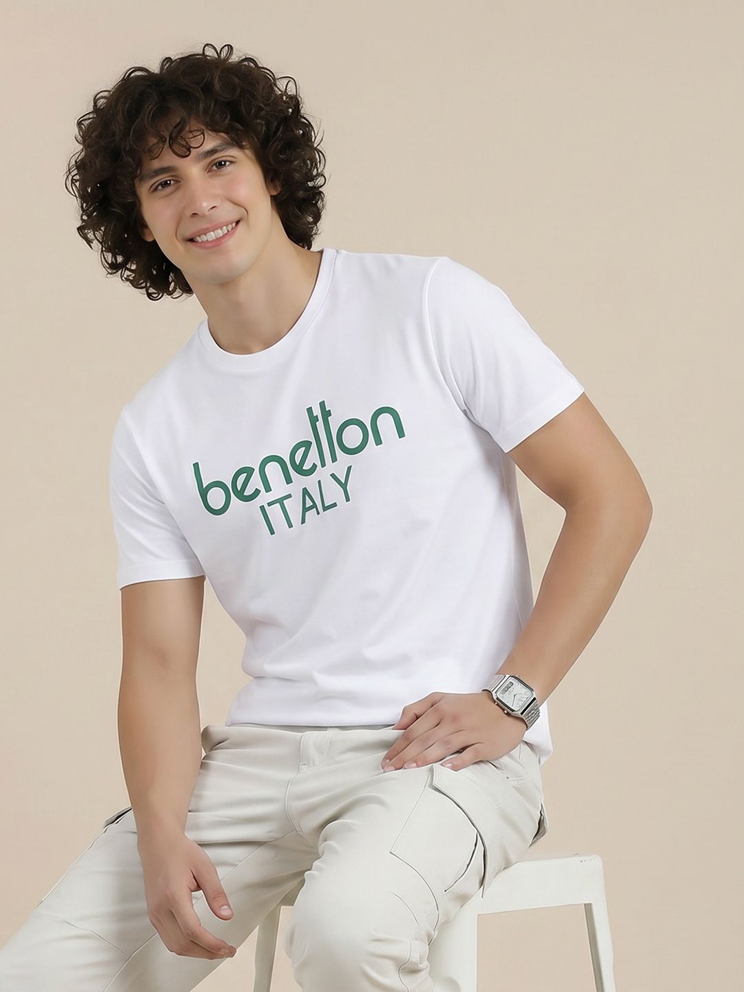 United Colors of Benetton Brand Logo Printed T-shirt