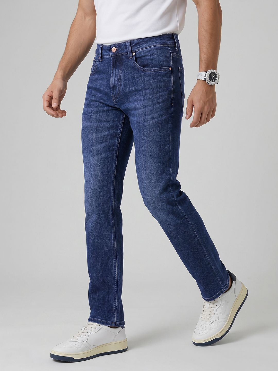 Mid-Rise Jeans Spykar Men Chico Mid Rise Comfort Fit Dark blue  Jeans