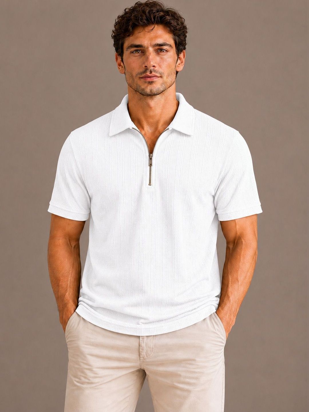 R.Code by The Roadster Life Co. Men Polo Collar T-shirt