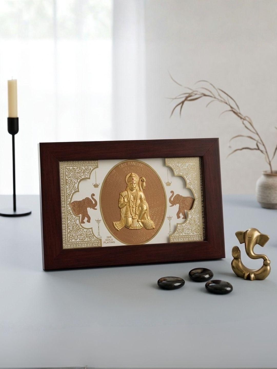 THE HOME CO. THE HOME CO. 24K Gold Plated Shree Hanuman Ji Wooden Photo Frame