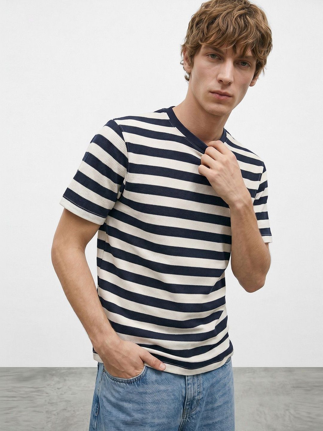 R&B Men Striped T-shirt