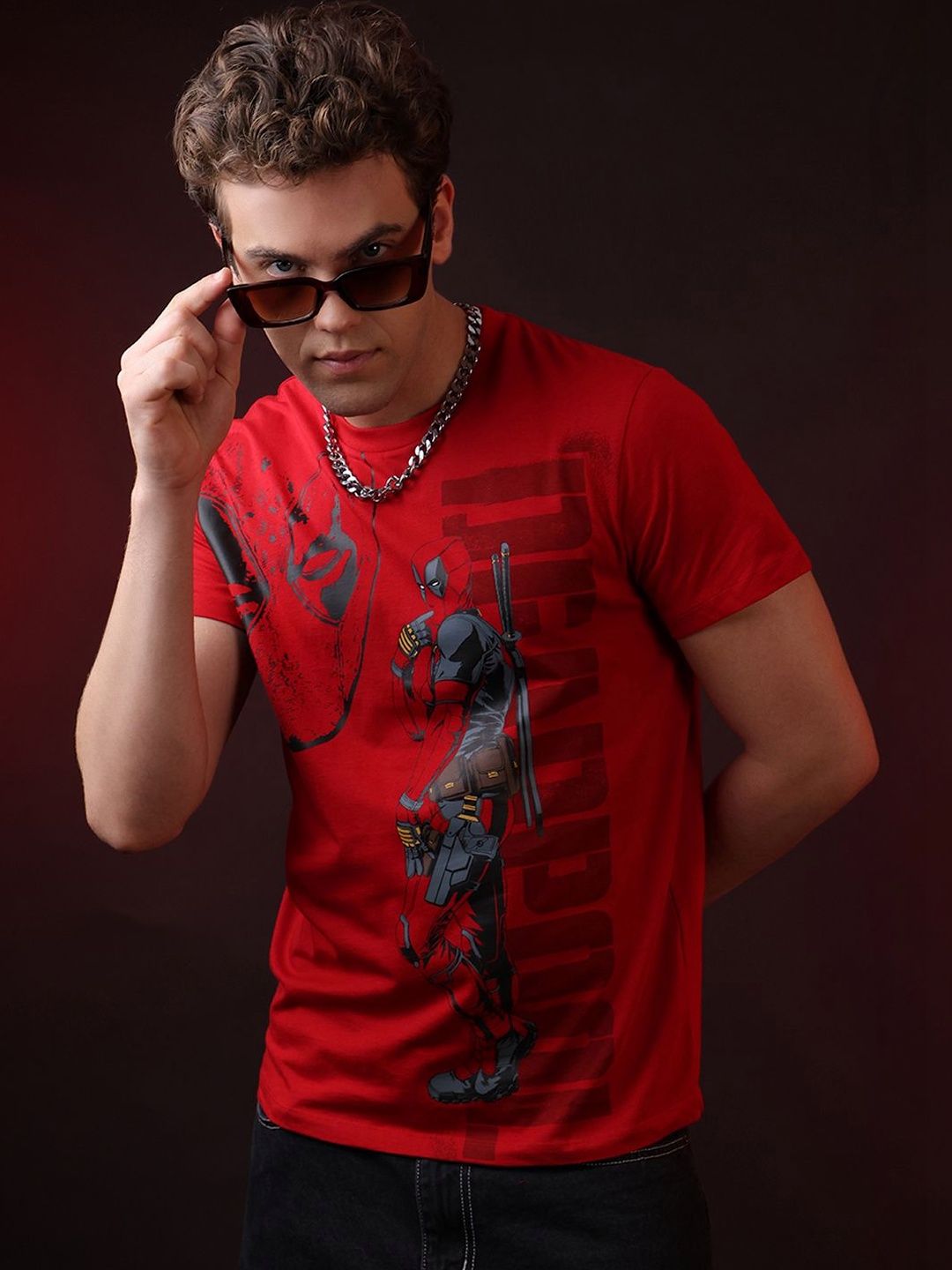 Free Authority Deadpool Printed Pure Cotton T-Shirt