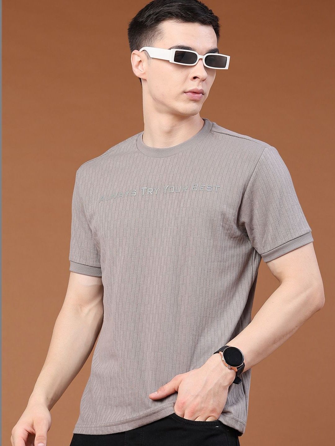 V-Mart Men Typography T-shirt
