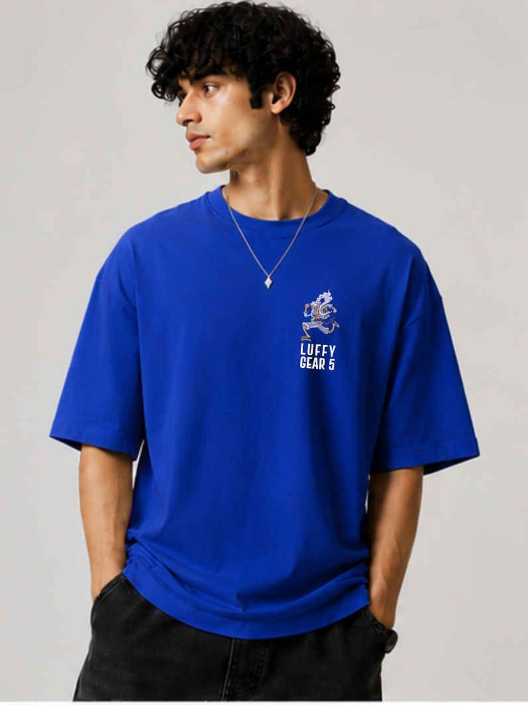 WIEBE Men Printed Drop-Shoulder Sleeves T-shirt