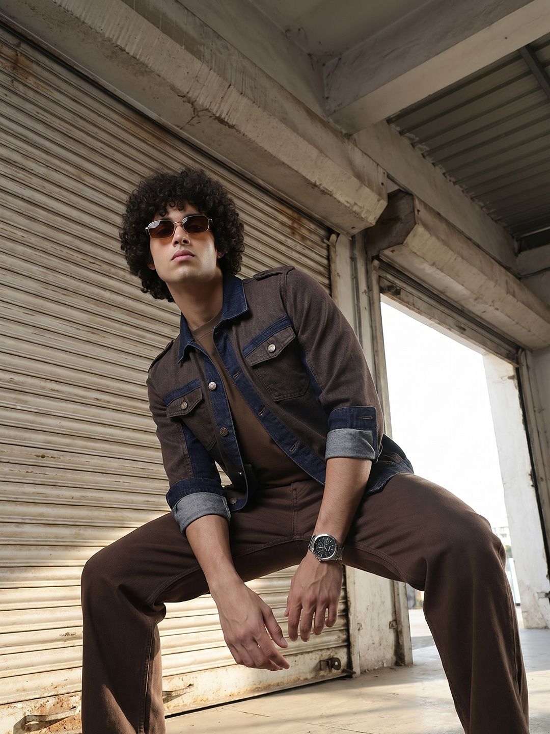 The Roadster Lifestyle Co Pure Cotton Spread Collar Tailored Jacket