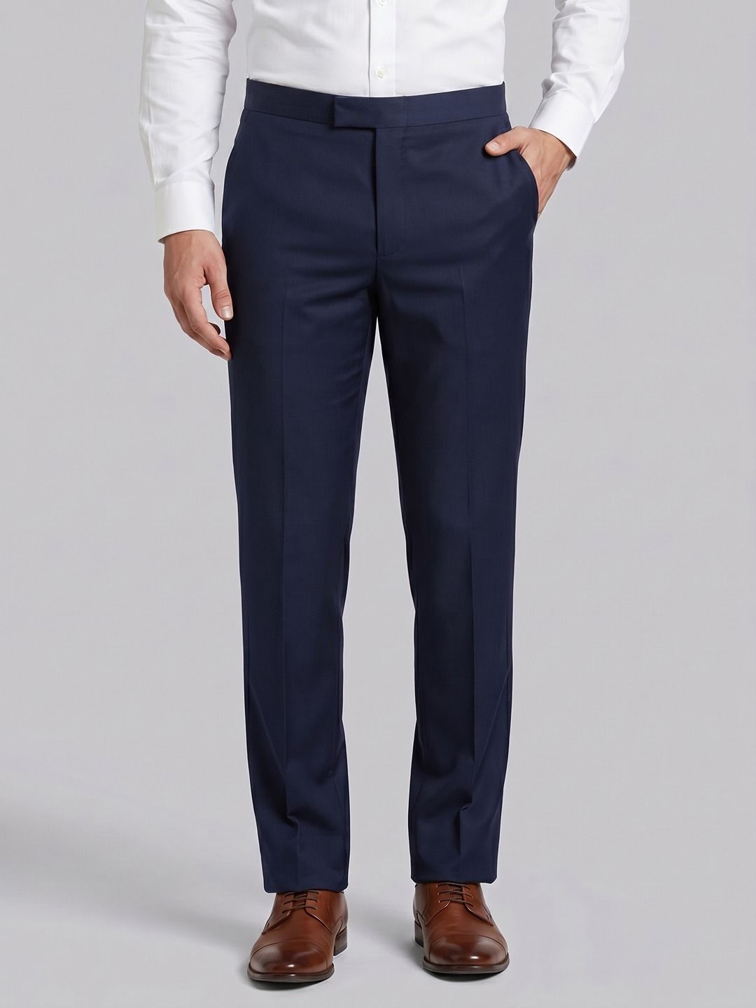 INVICTUS Men Mid-Rise Flat-Front Formal Trousers