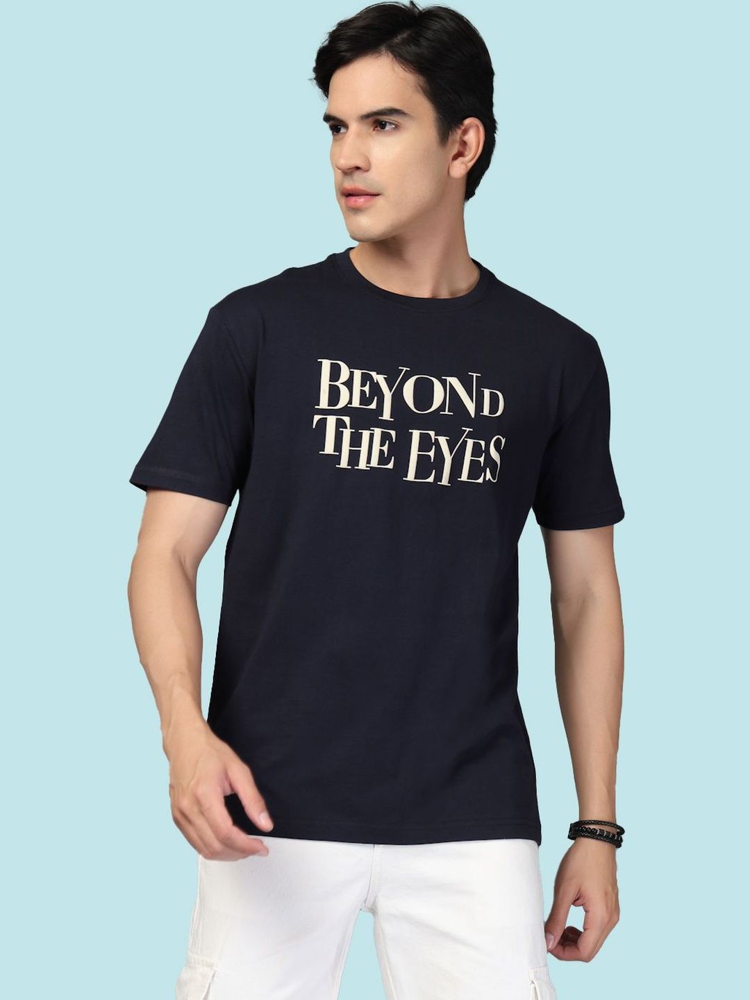 KLOUE Men Typography Printed T-shirt