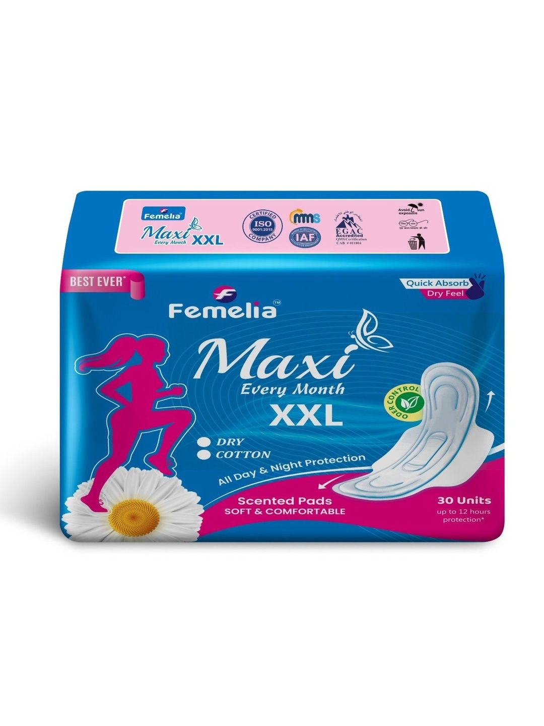 Femelia Femelia All Day & Night Protection Scented Pads - 30 Pcs - XXL