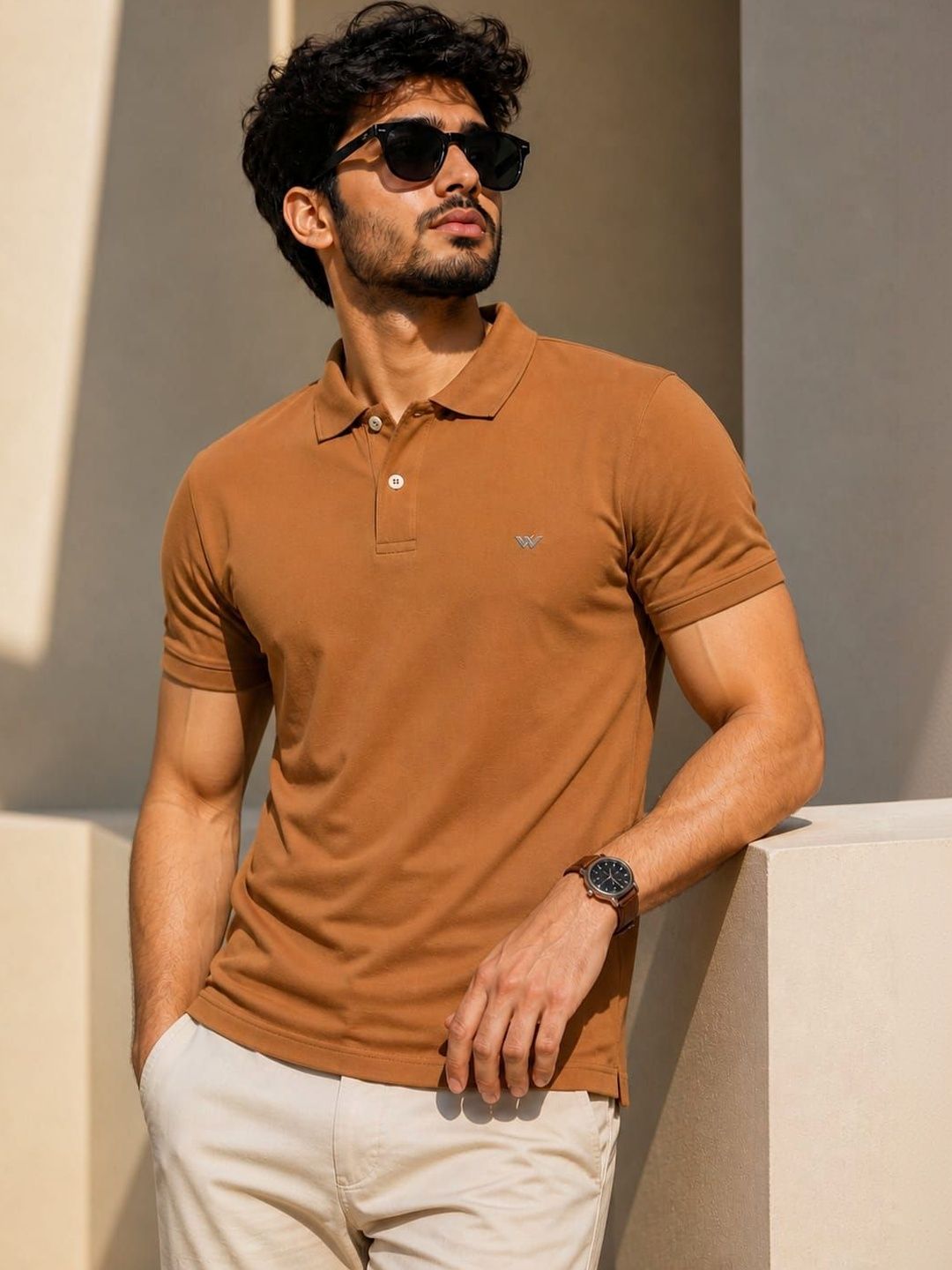 WILD COPS Men Polo Collar T-shirt