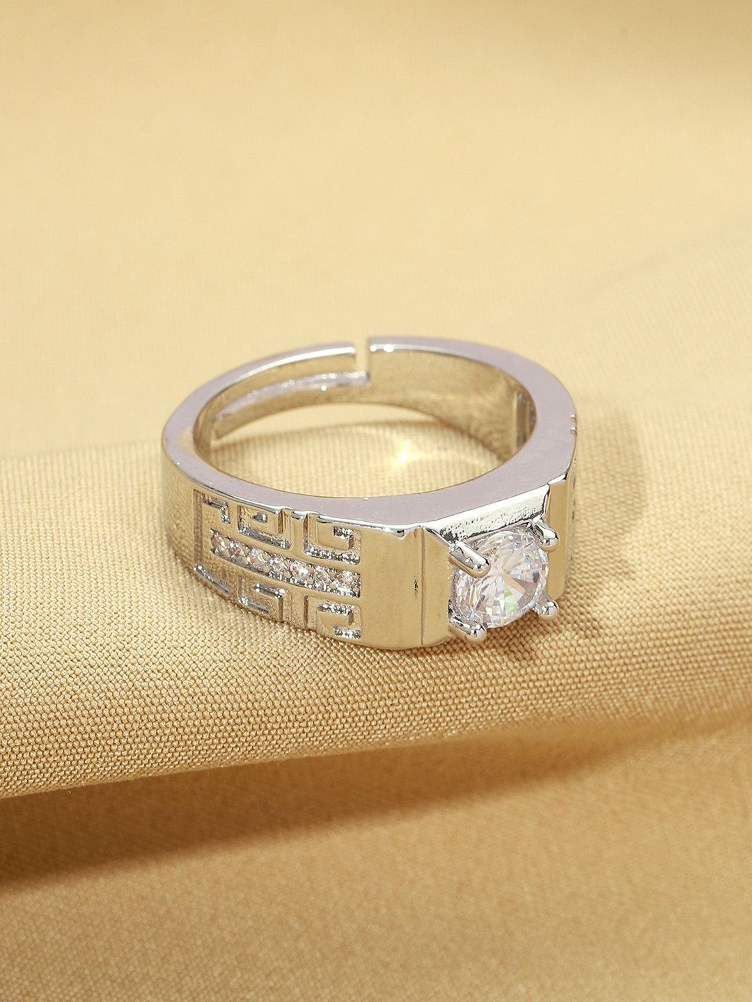 SALTY SALTY Men Everlasting Solitaire Engagement Stylish Adjustable Finger Ring