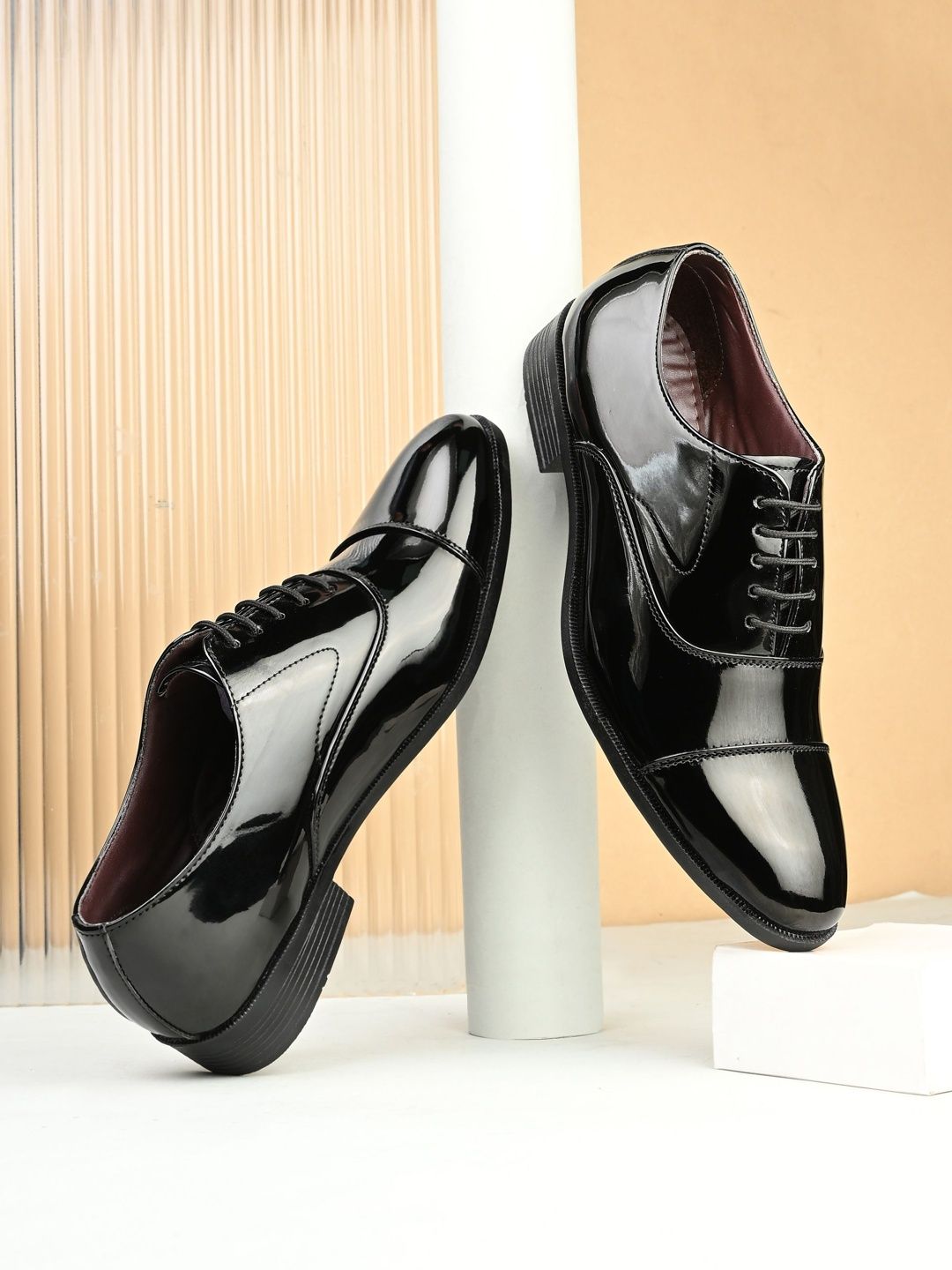 Azzaro Black Men Textured Formal Oxfords