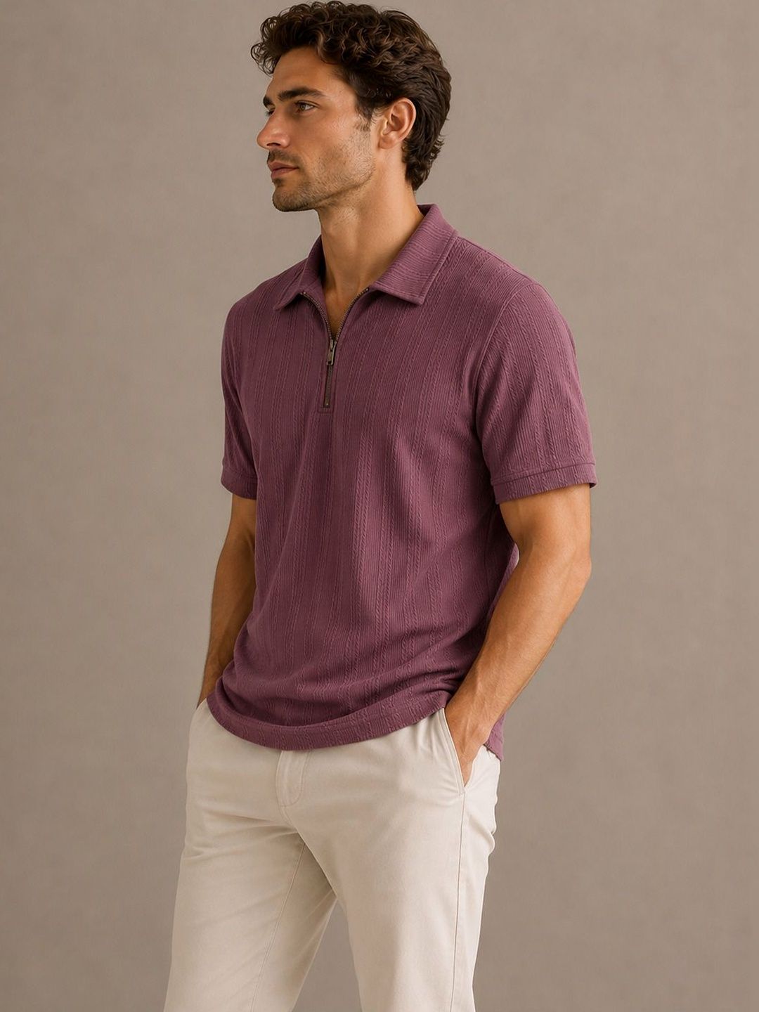 R.Code by The Roadster Life Co. Men Polo Collar T-shirt