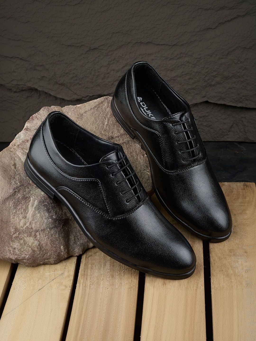 Duke Men Textured Pointed Toe Lace-Ups Formal Derbys