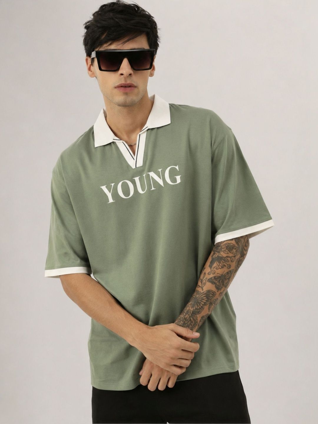 Maniac Men Green Young Half Sleeve Polo T-Shirt