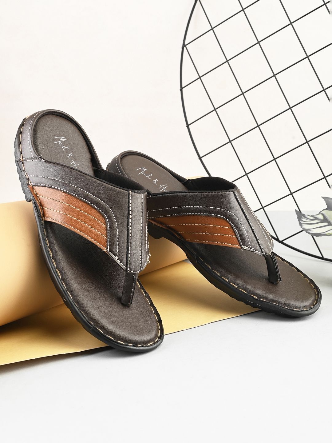 Mast & Harbour Men Colourblocked Thong Flip-Flops