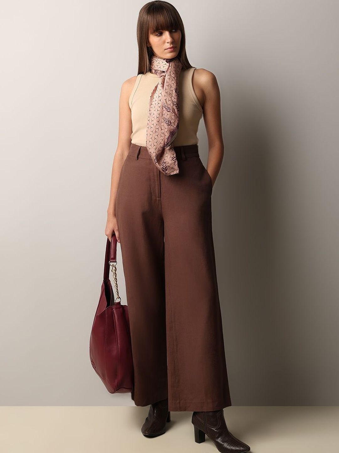 Women High-Rise Trousers Vero Moda Women High-Rise Trousers