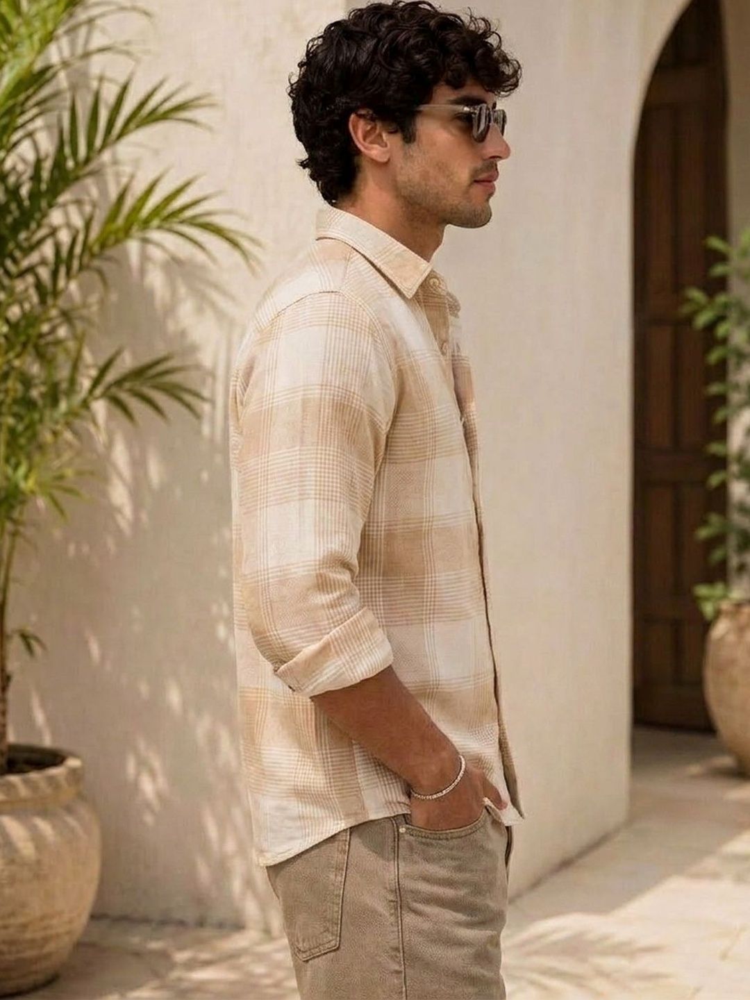 Powerlook Men Checked Casual Shirt