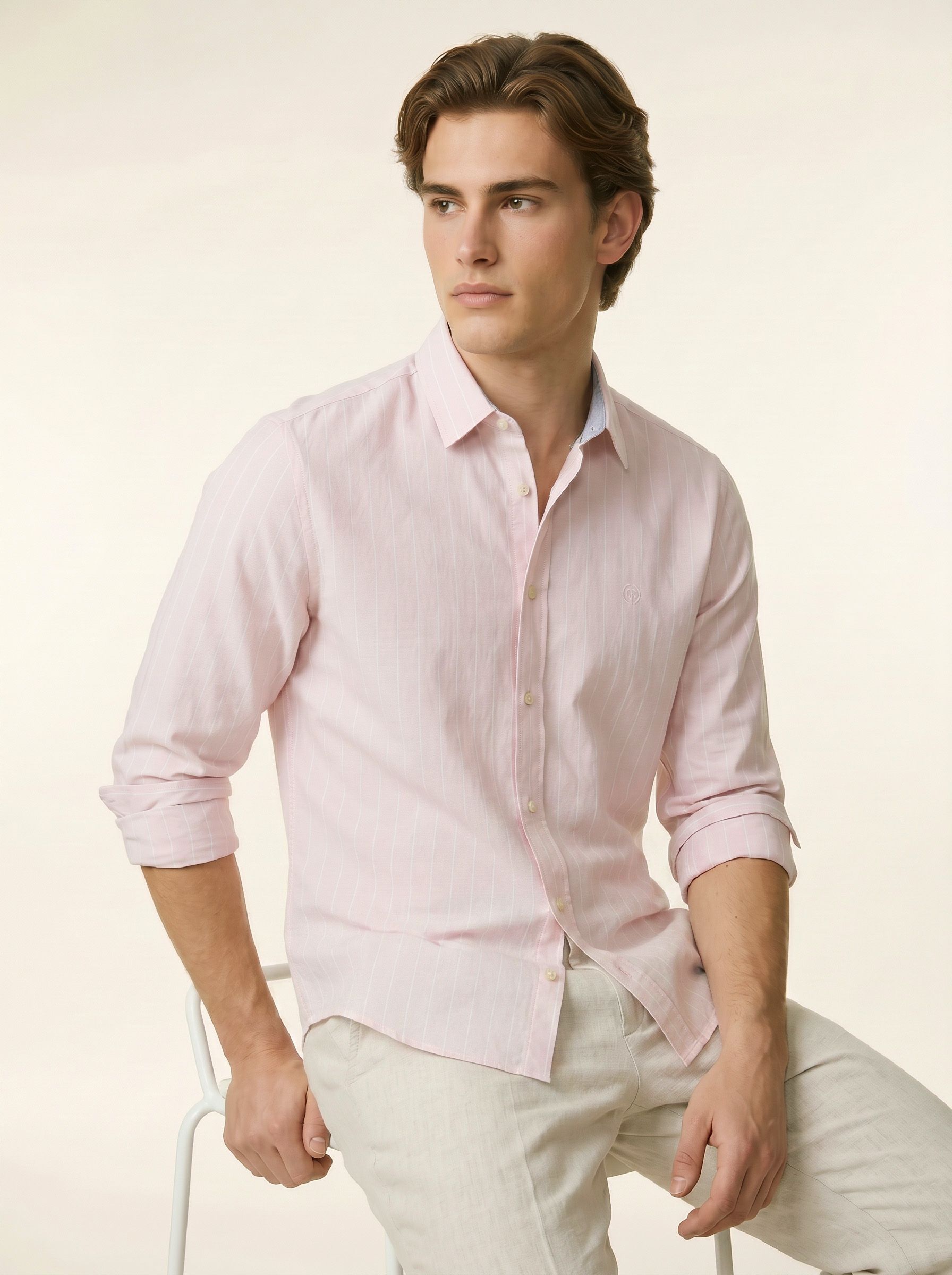 Nautica Vertical Striped Pure Cotton Casual Shirt