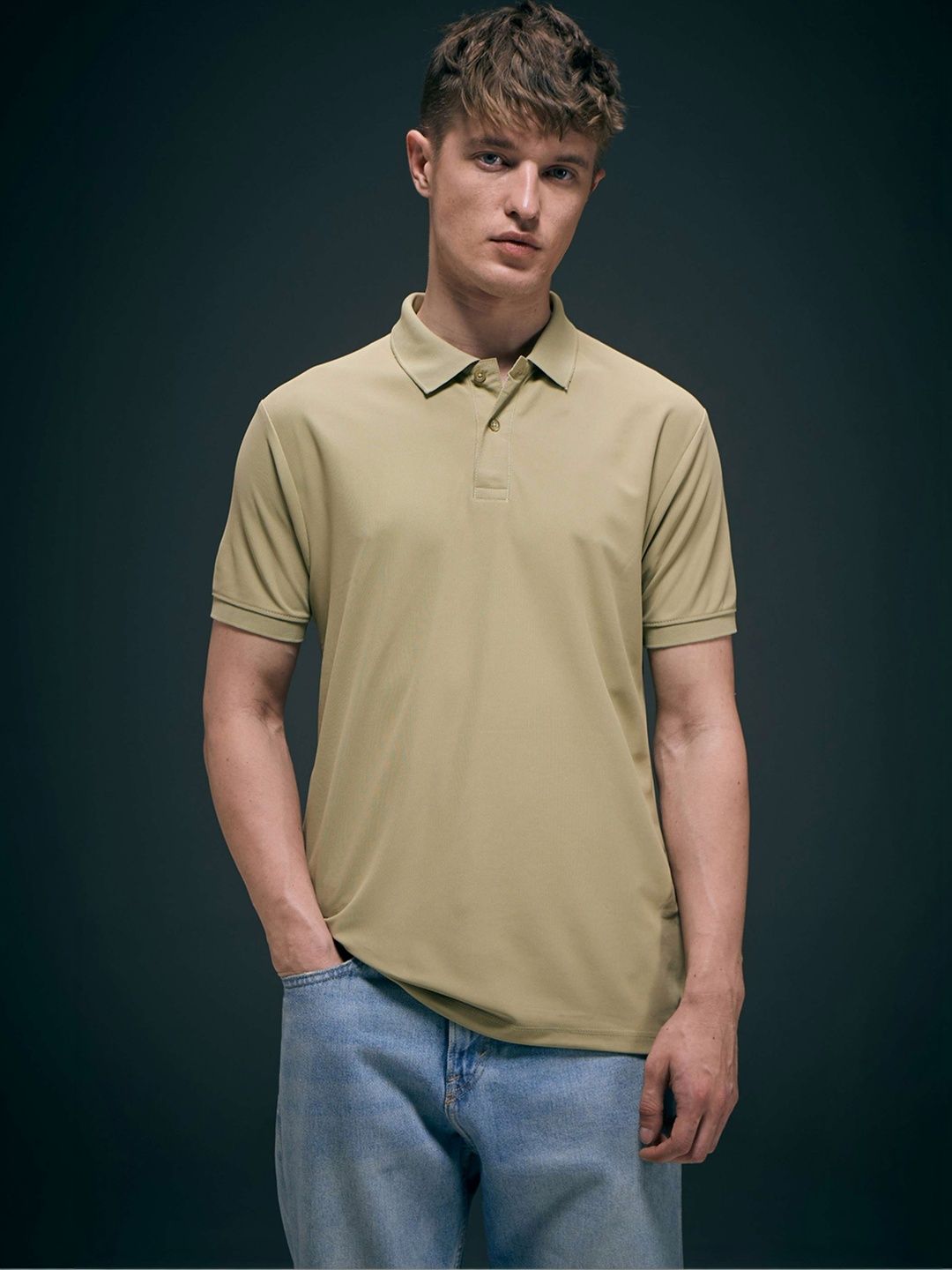 MAXZONE Men Polo Collar T-shirt