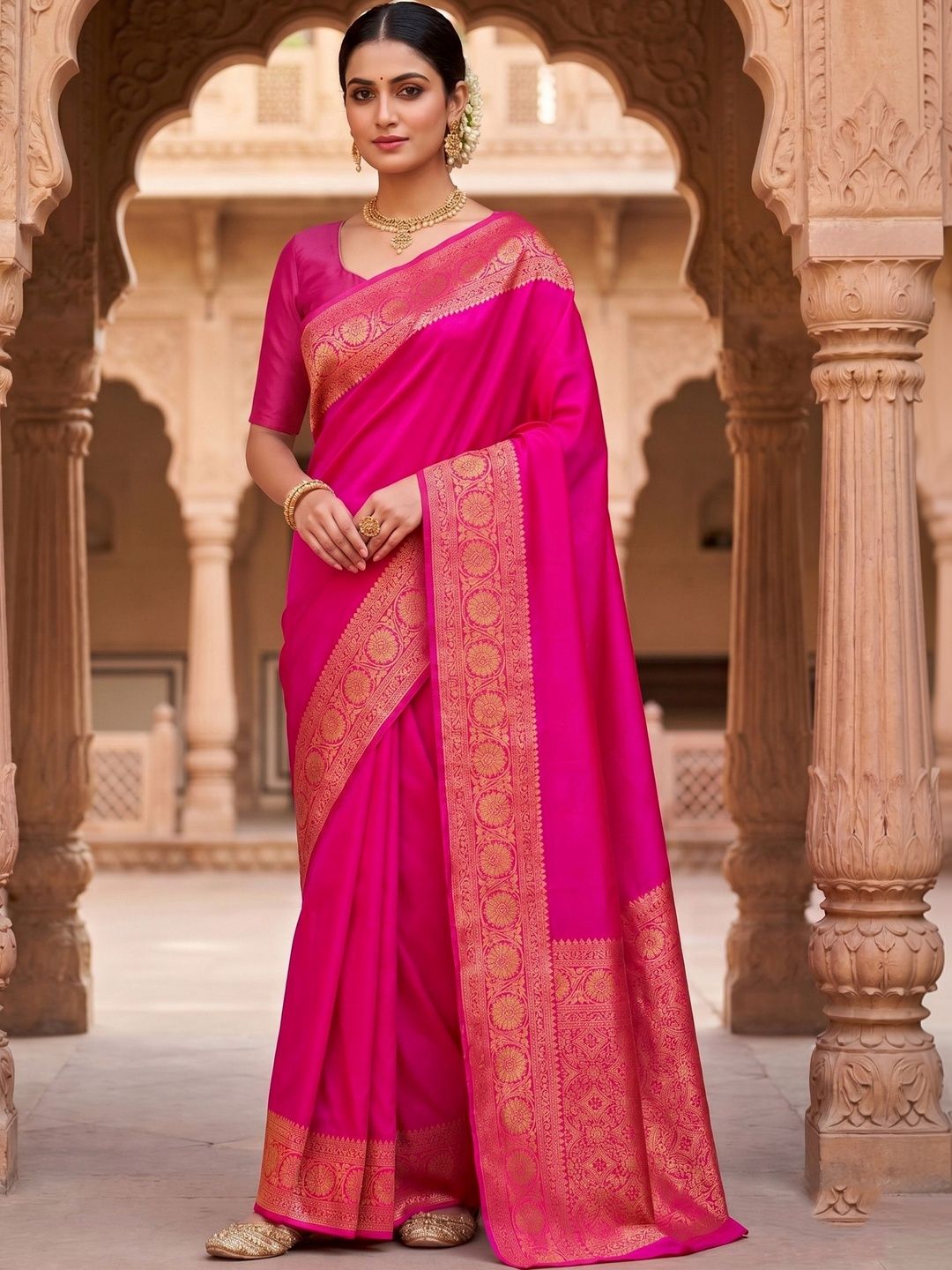 BerMondsey BerMondsey Zari Silk Blend Designer Banarasi Saree