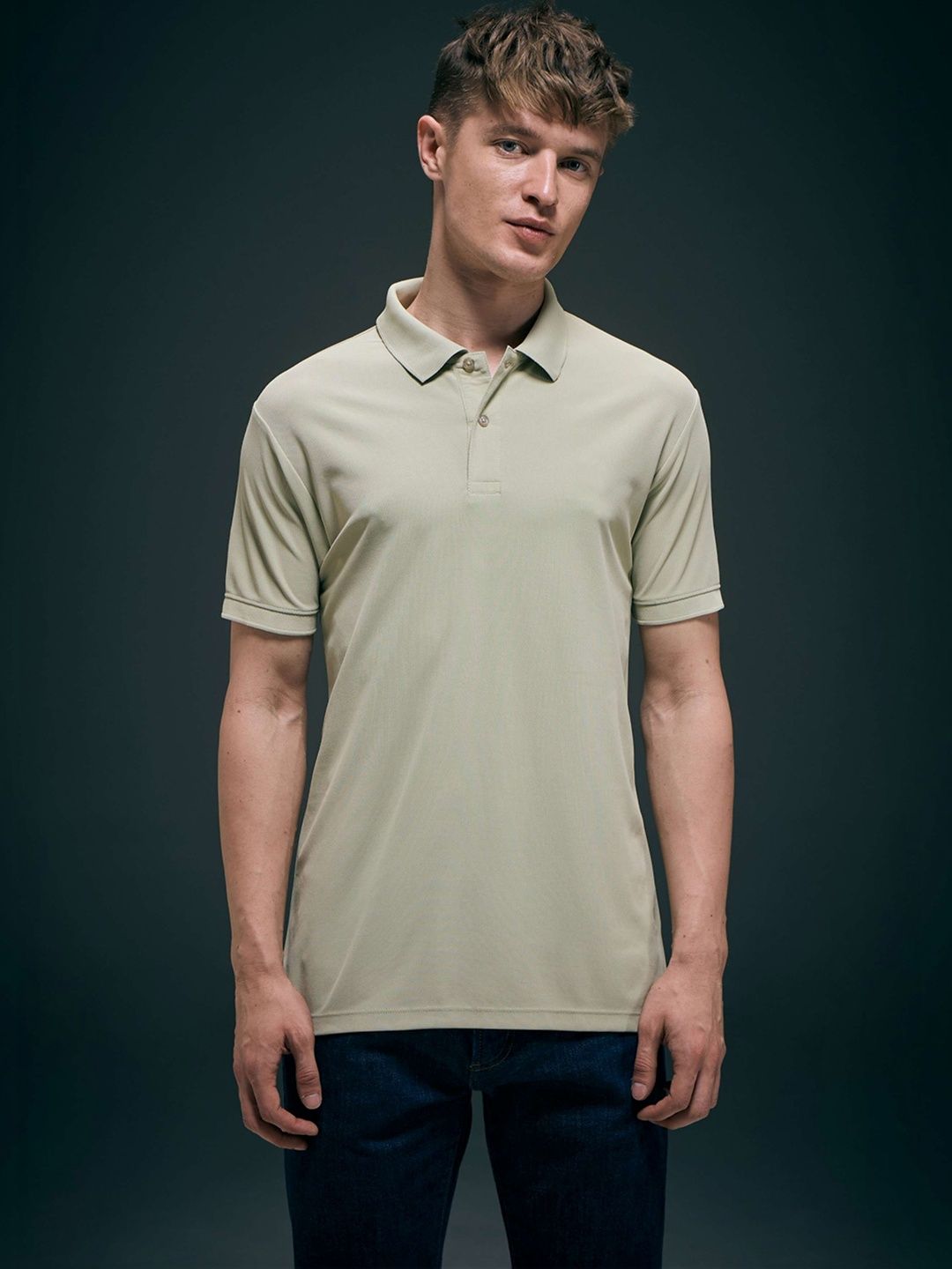 MAXZONE Men Polo Collar T-shirt